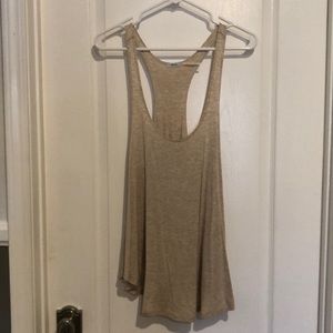 Tan Racer Back Flowing Tank Top